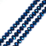 Roudelle  Glass Beads Strands, Blue AB Color Plated, Faceted14x10mm,Hole: 1.5mm,about 60pcs/strand, 23.6 inch(60cm)
