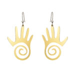 Mirroring Effect Palm Resin Earrings with Hook Style